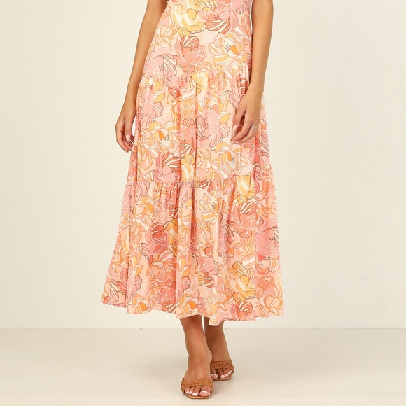 NWT Runway Scout floral one shoulder midi dress - Picture 3 of 5